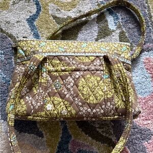 Quilted Brown and Green Floral Vera Bradley Bag